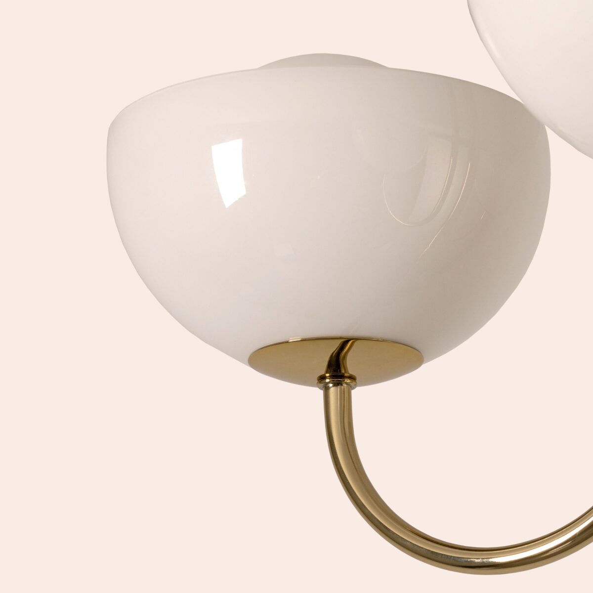 Brass 3 light dome ceiling light - Image 4