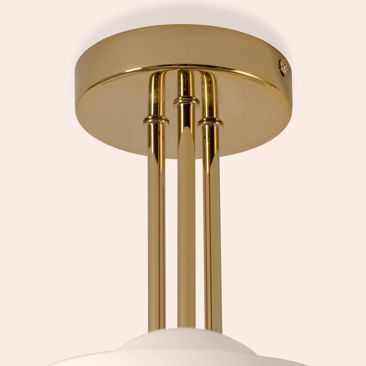 Brass 3 light dome ceiling light - Image 3