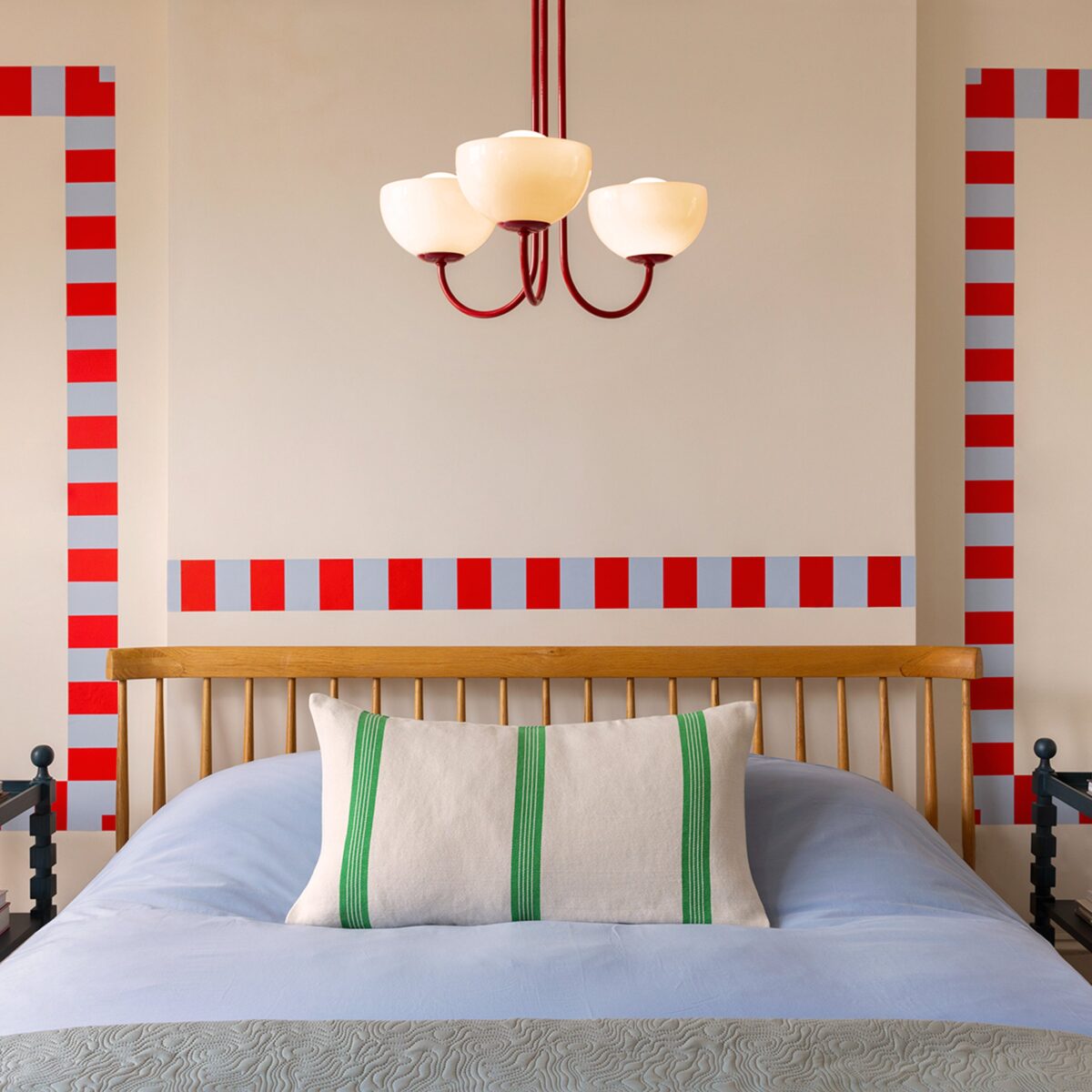 Jam red 3 light dome ceiling light - Image 5