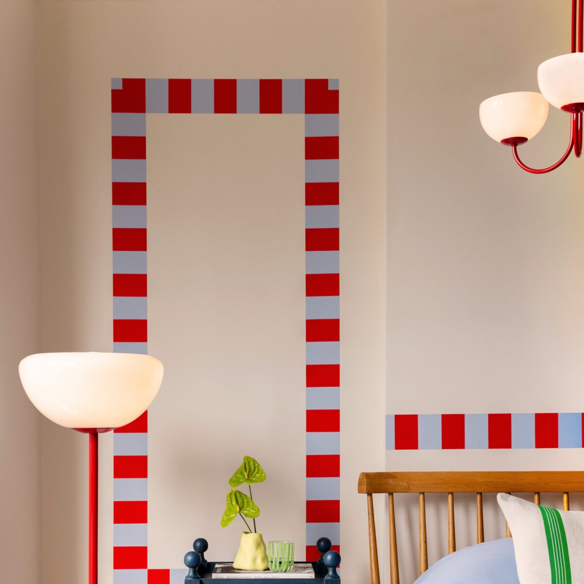 Jam red 3 light dome ceiling light - Image 11