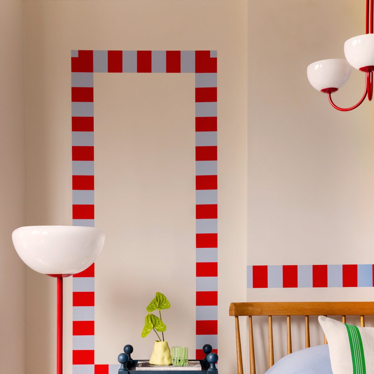 Jam red 3 light dome ceiling light - Image 12