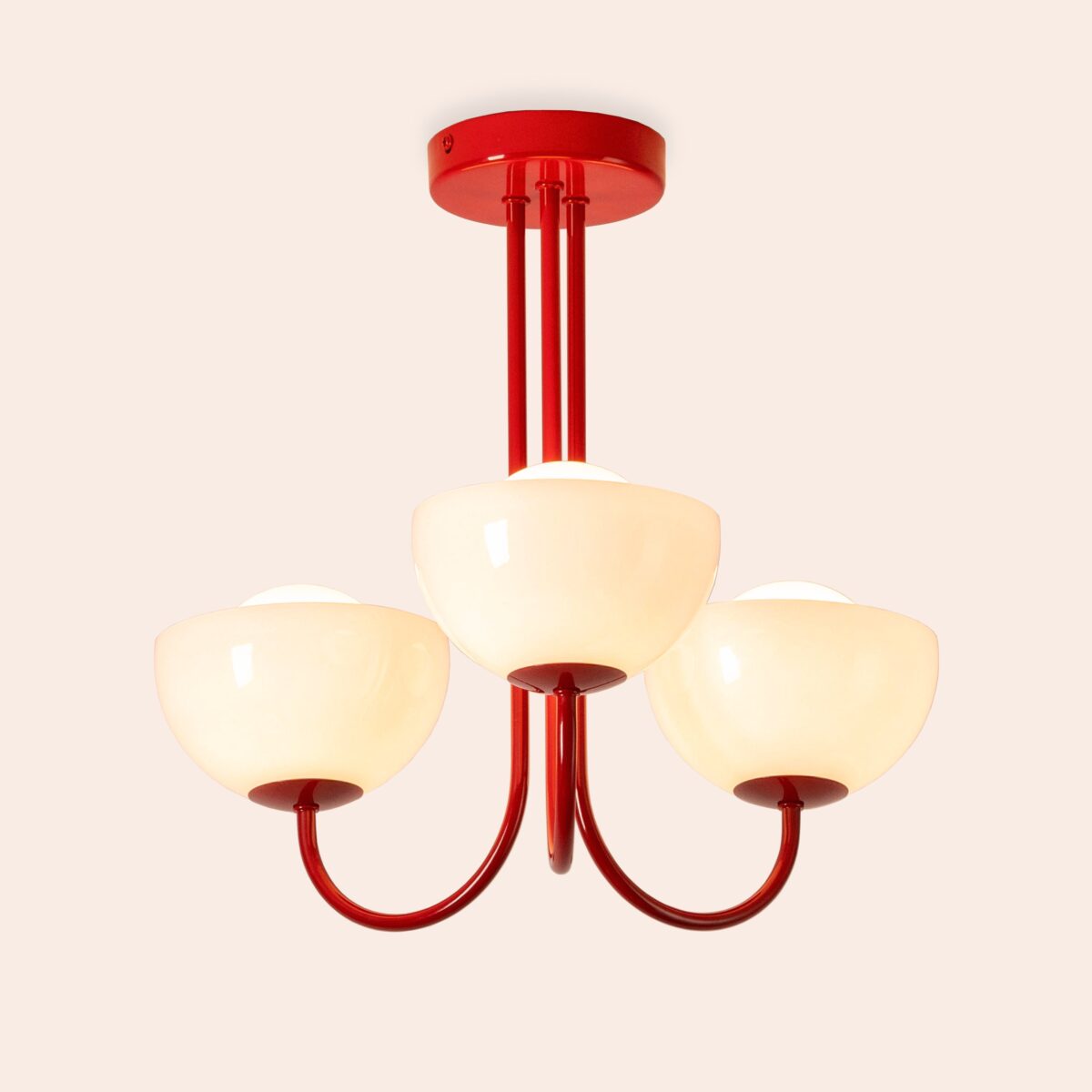 Jam red 3 light dome ceiling light - Image 7