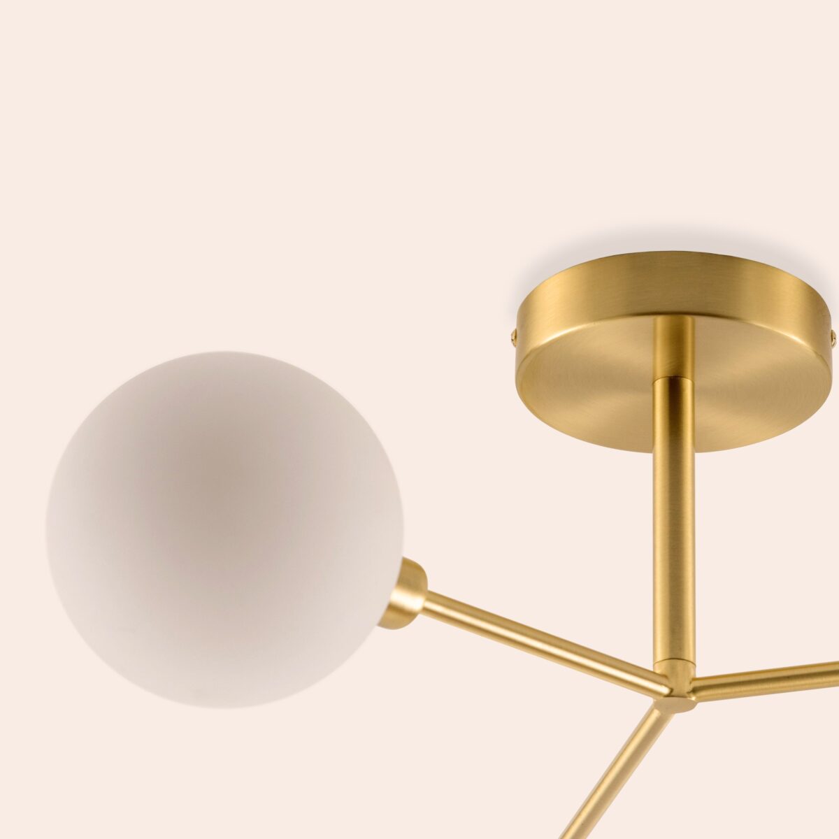 Brass 3 light flush ceiling light - Image 3