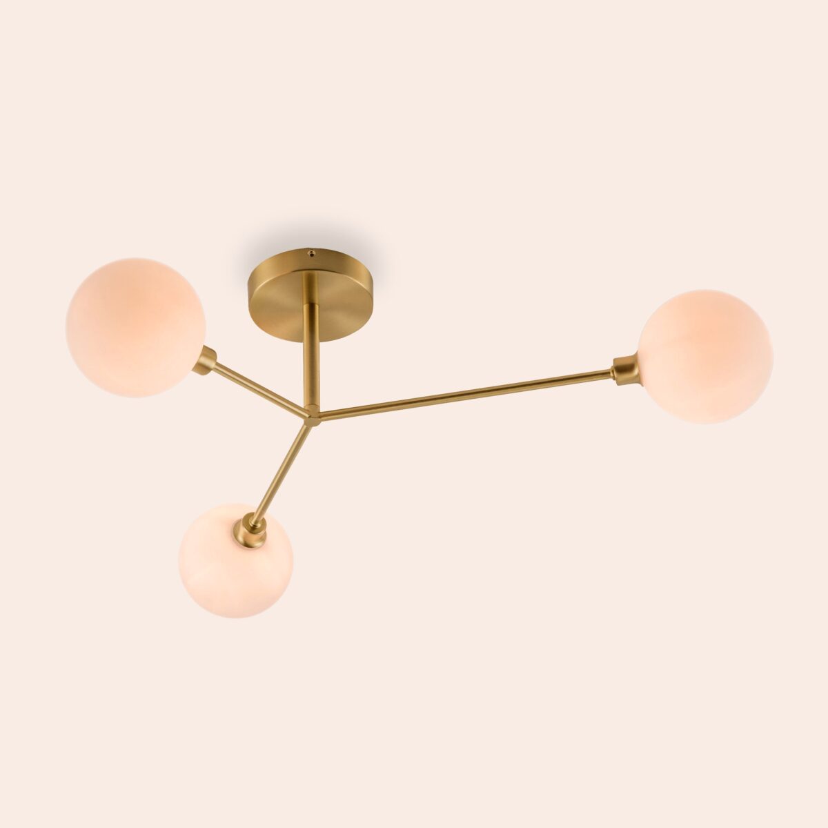 Brass 3 light flush ceiling light - Image 8
