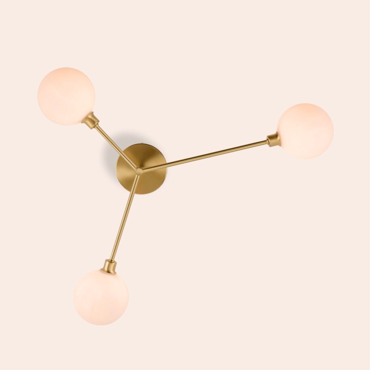 Brass 3 light flush ceiling light - Image 5
