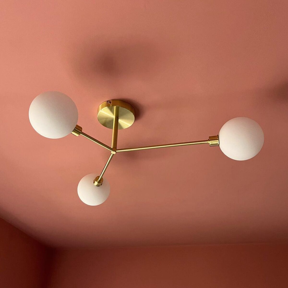 Brass 3 light flush ceiling light - Image 7