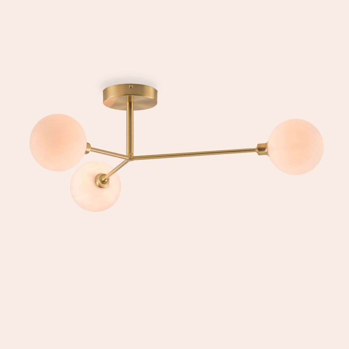 Brass 3 light flush ceiling light - Image 12