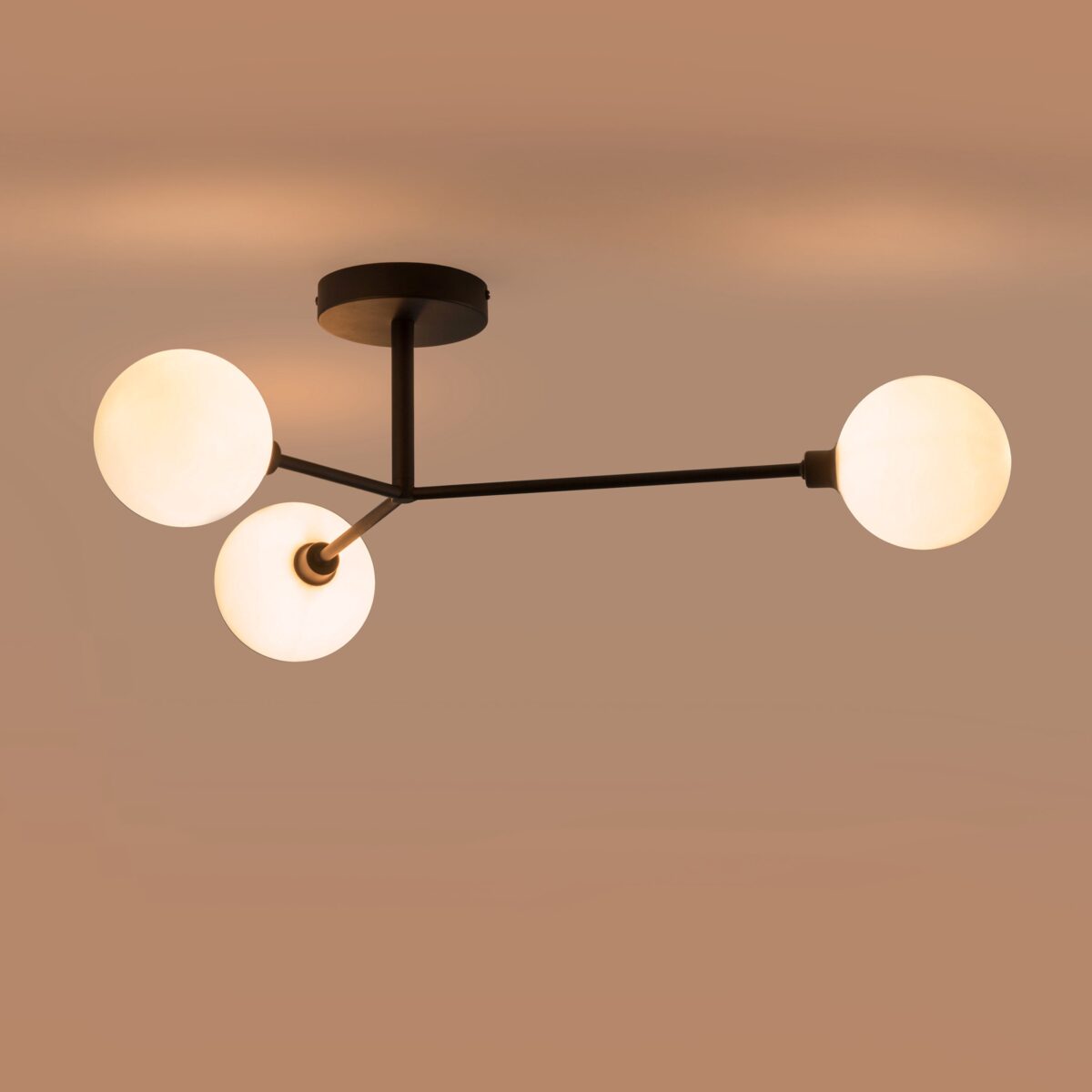 Charcoal grey 3 light flush ceiling light - Image 2