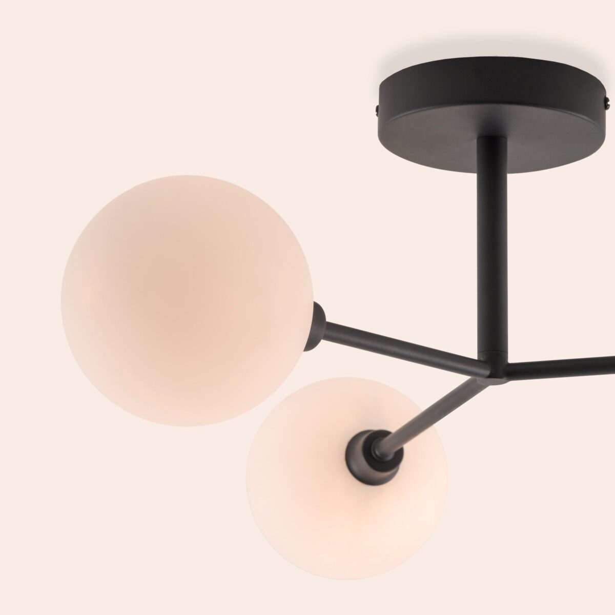 Charcoal grey 3 light flush ceiling light - Image 3