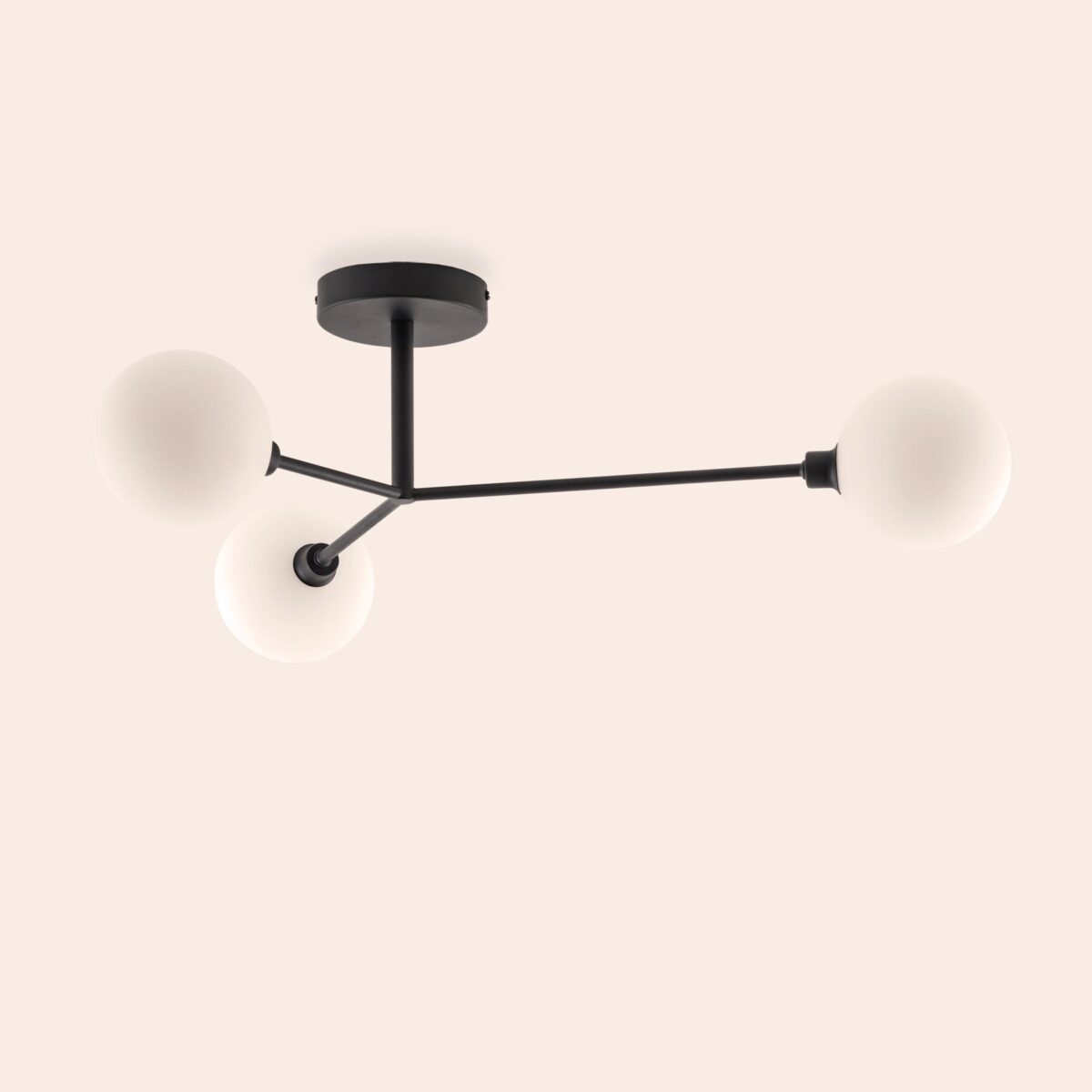 Charcoal grey 3 light flush ceiling light - Image 1