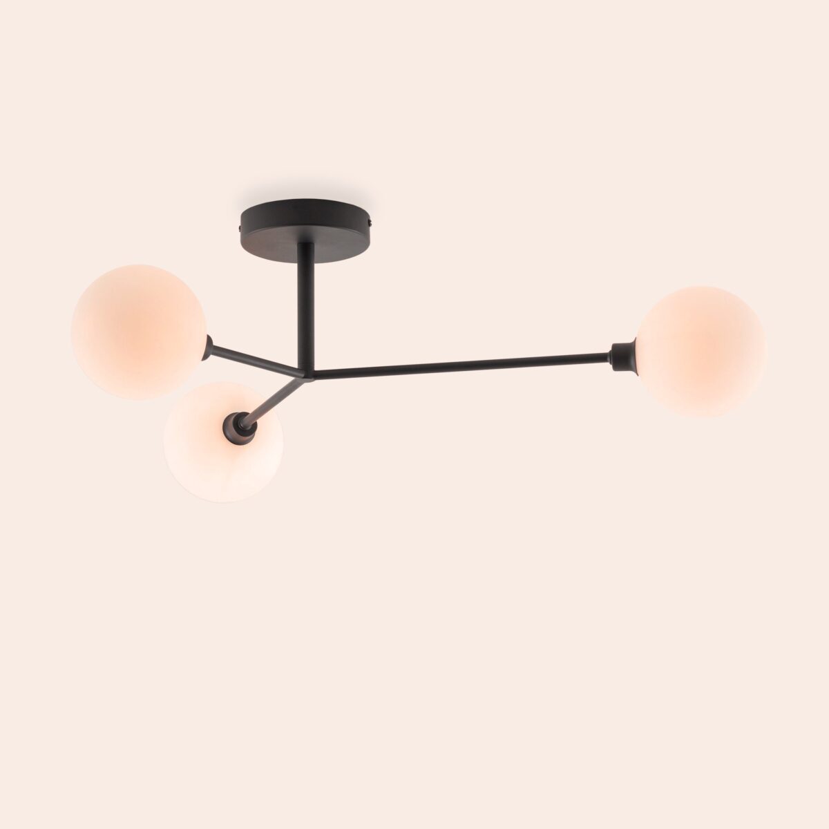 Charcoal grey 3 light flush ceiling light - Image 9
