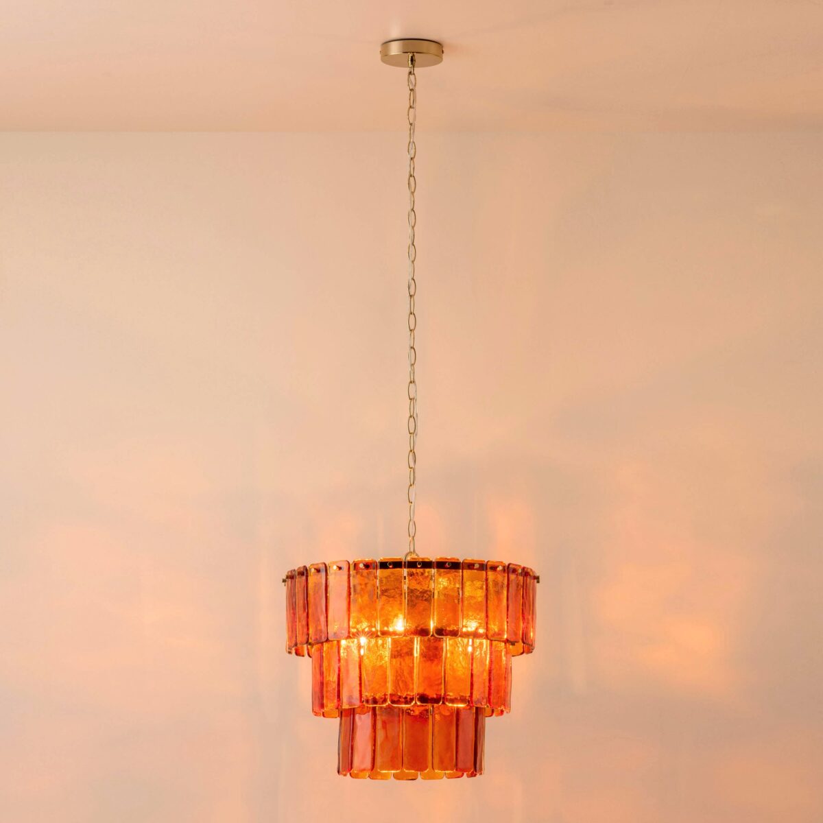 Amber large glass chandelier ceiling light - Image 9