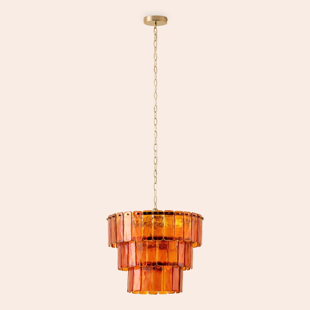 Amber large glass chandelier ceiling light - Image 8