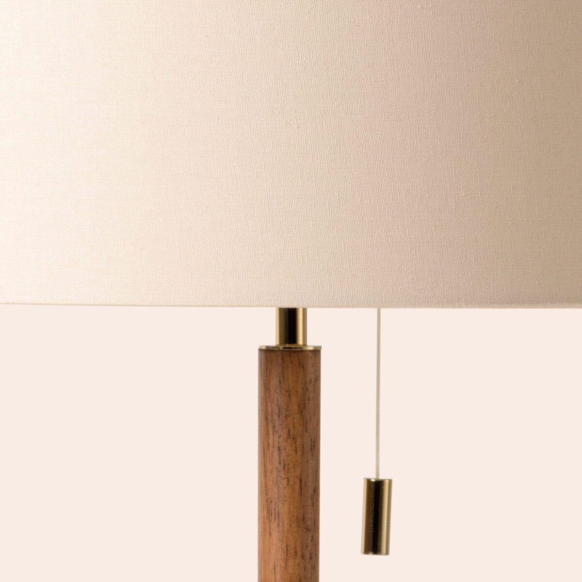 Wood & brass disk table lamp - Image 3