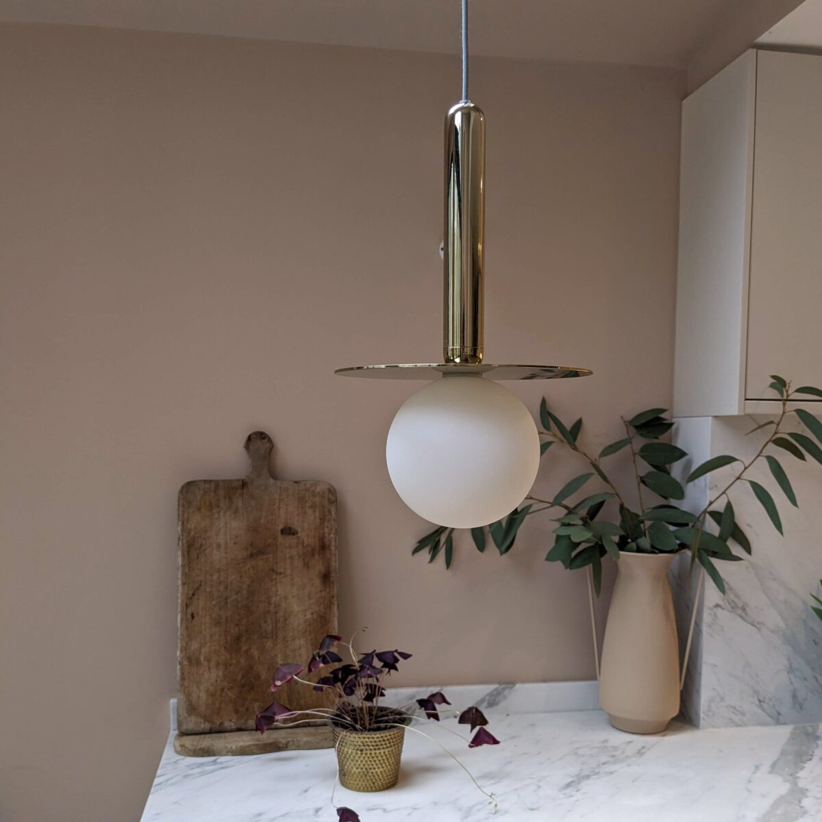 Brass disk pendant ceiling light - Image 6