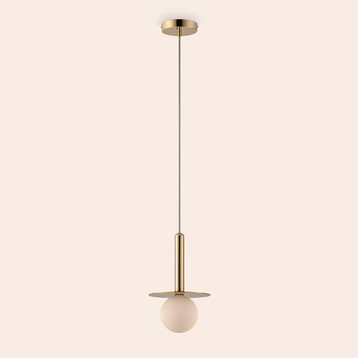 Brass disk pendant ceiling light - Image 8