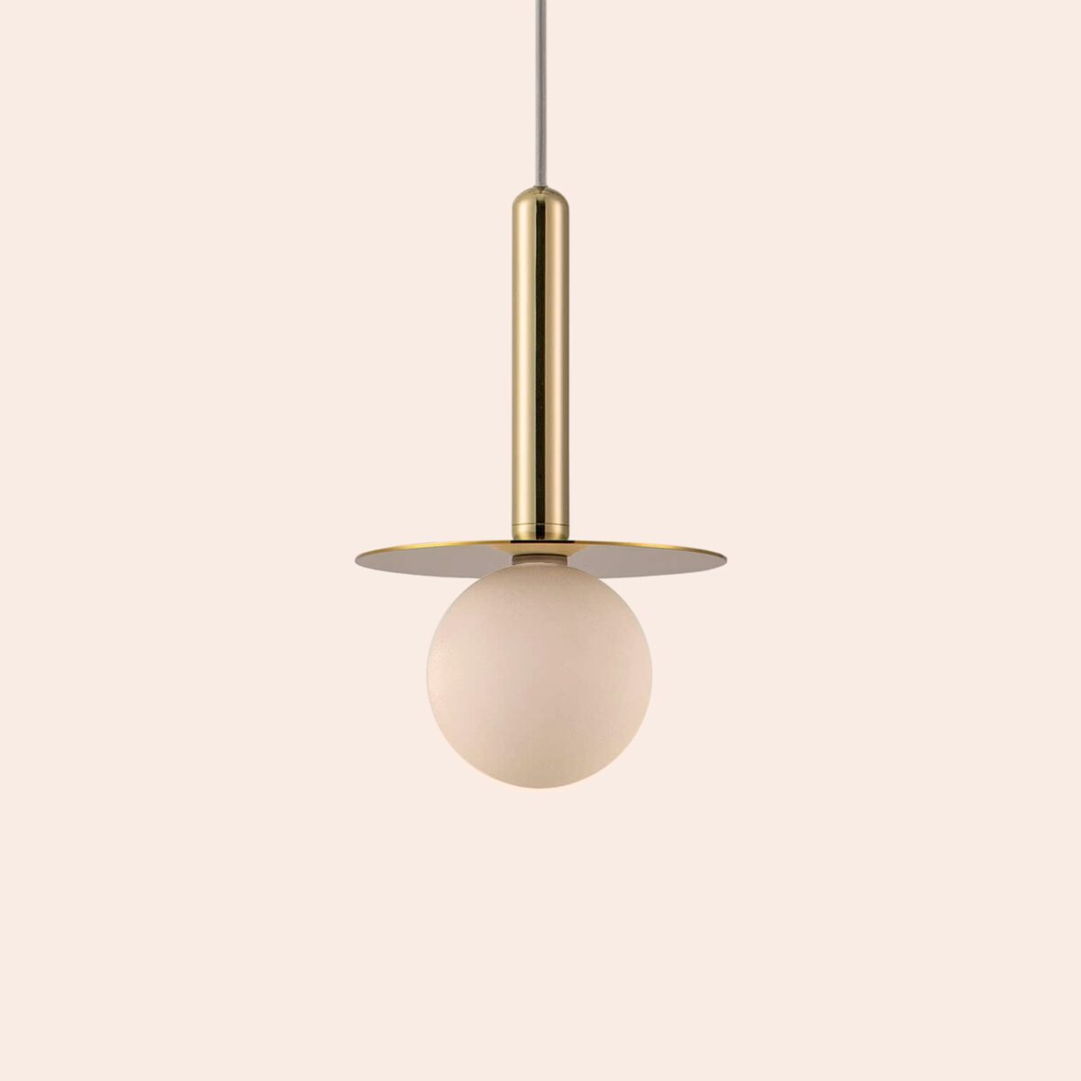 Brass disk pendant ceiling light - Image 1