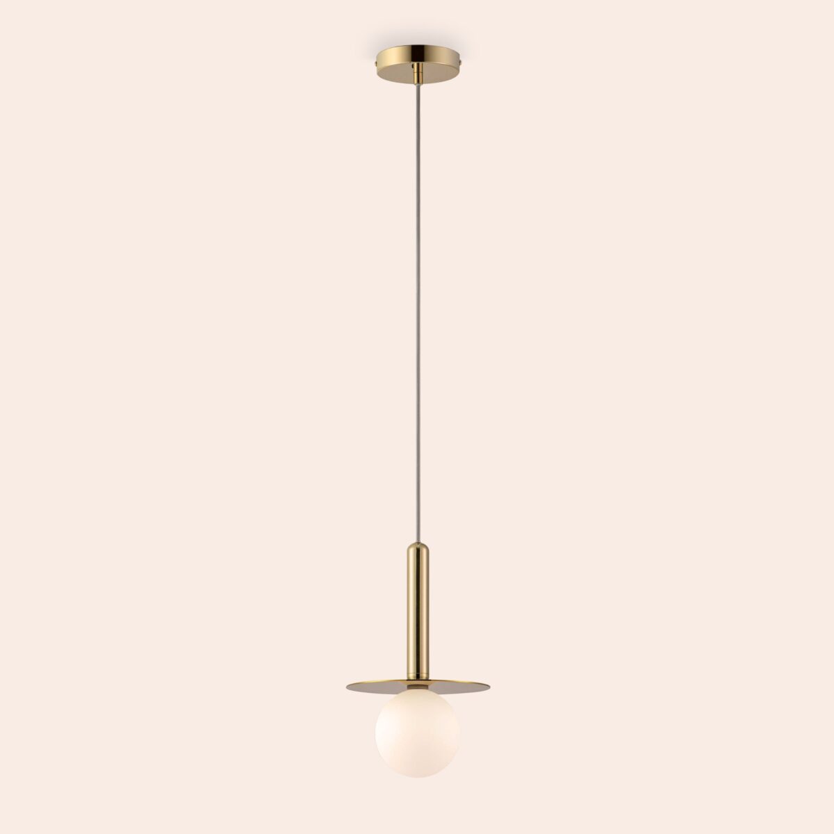 Brass disk pendant ceiling light - Image 10