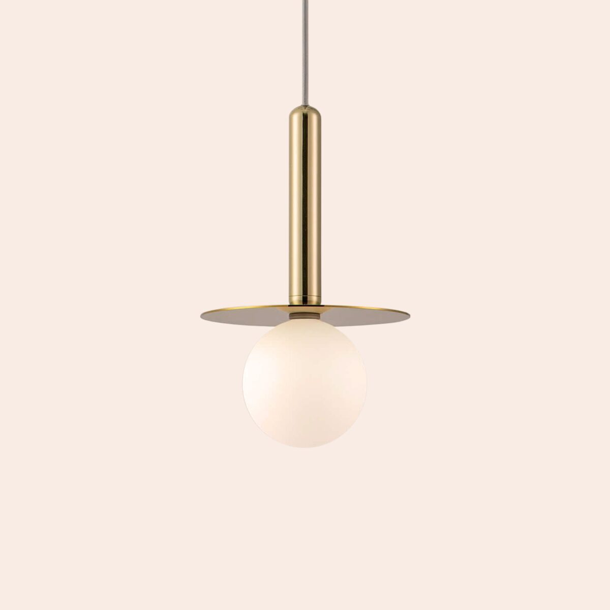 Brass disk pendant ceiling light - Image 9