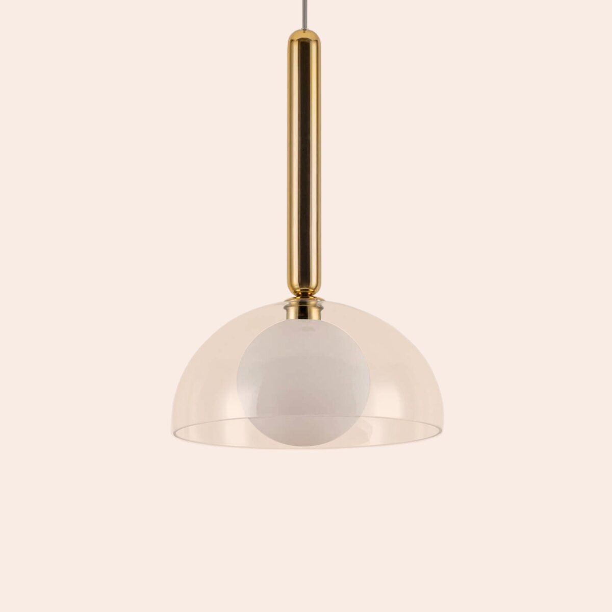 Brass dome pendant ceiling light - Image 1