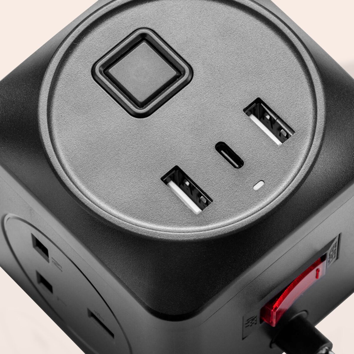 Black fabric cable extension lead - Image 2