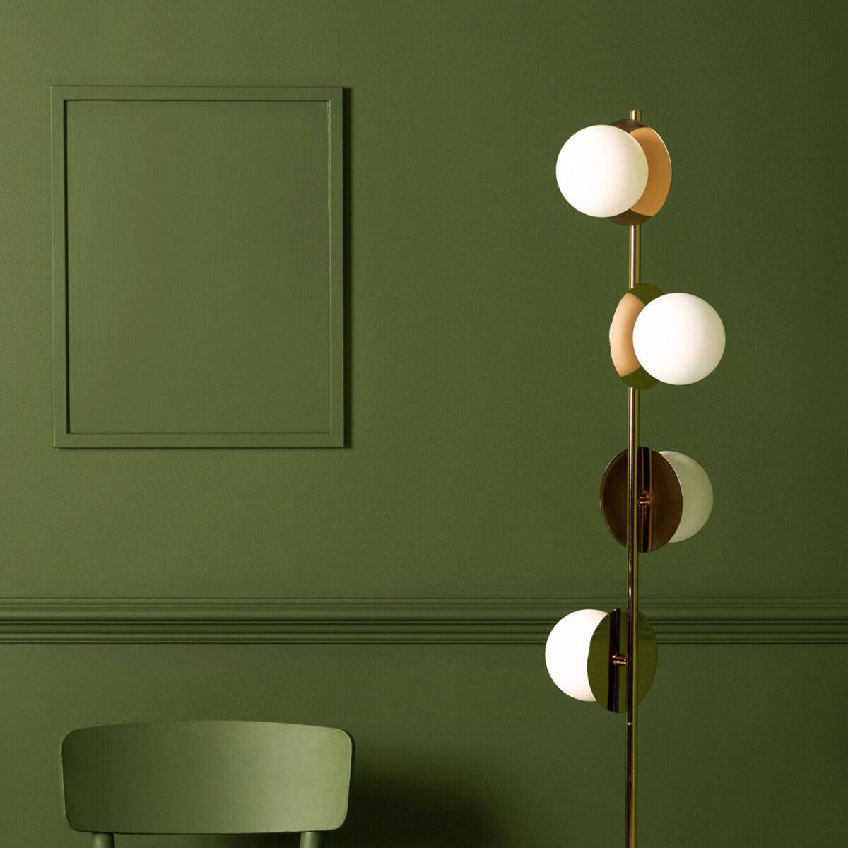 Brass opal disk floor lamp EU - Image 9