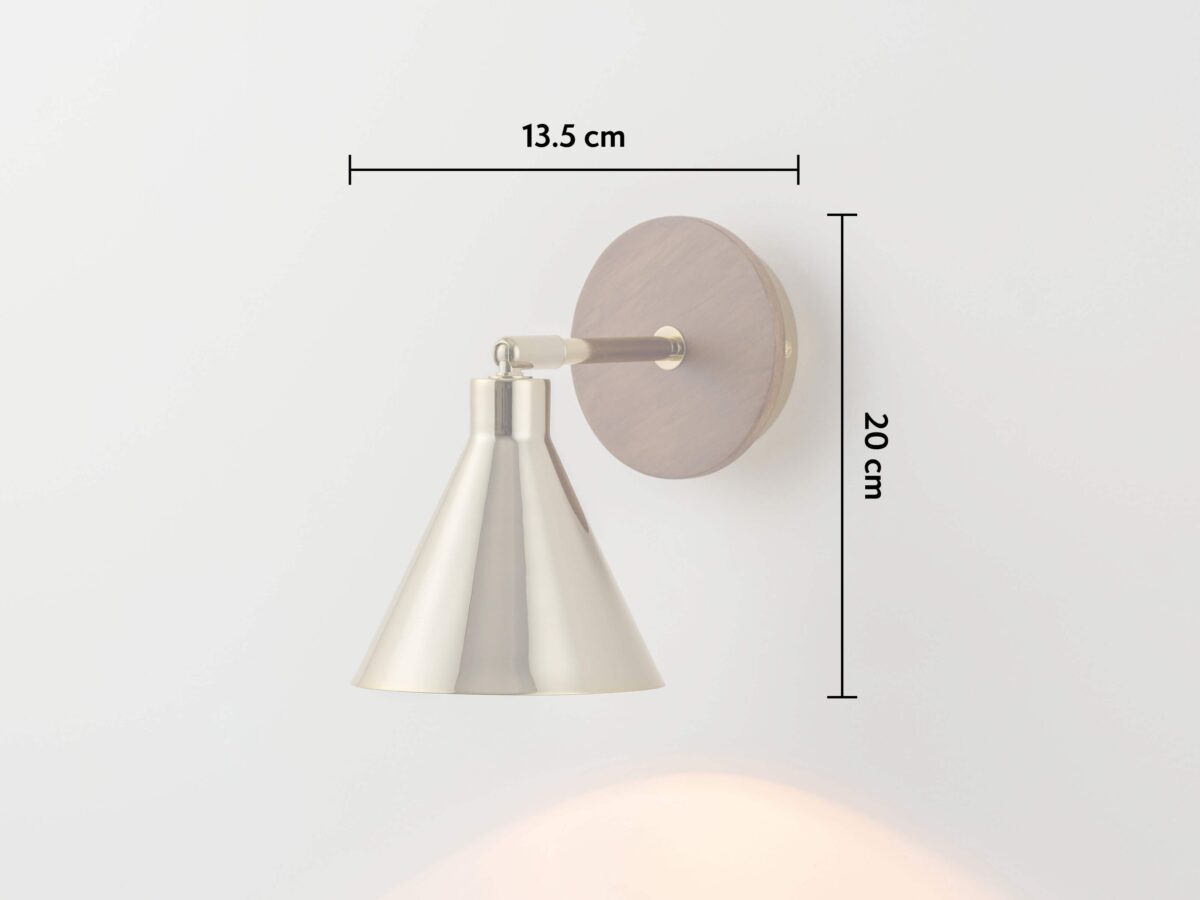 Brass cone wall light - Image 9