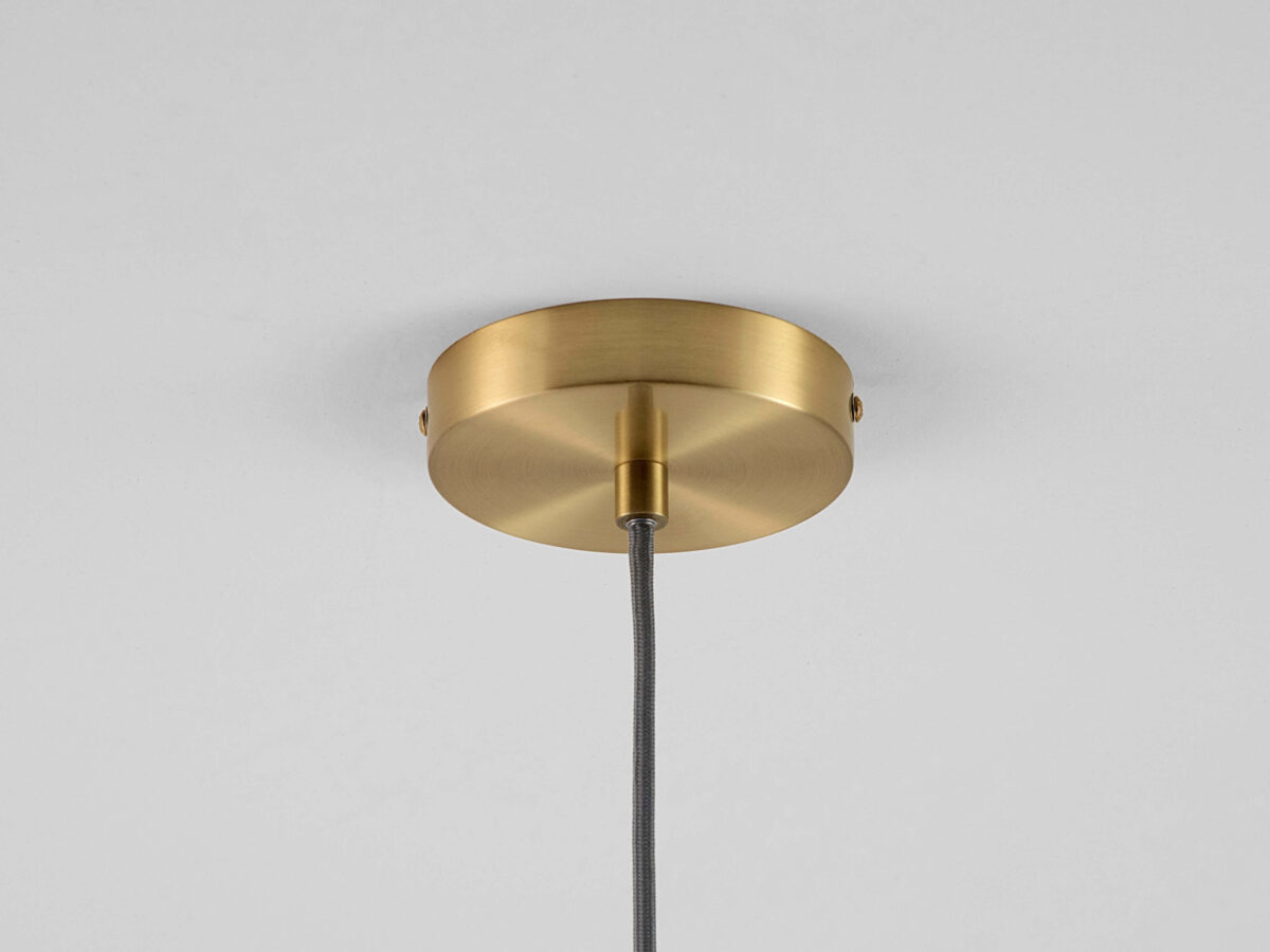 Clear ribbed glass shade ceiling light - Image 6