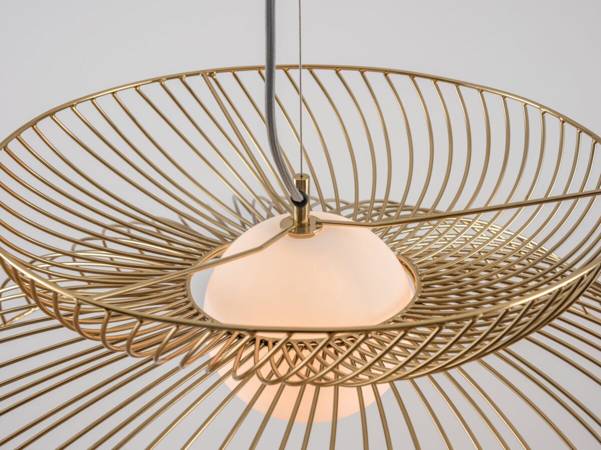 Brass cage ceiling light - Image 3