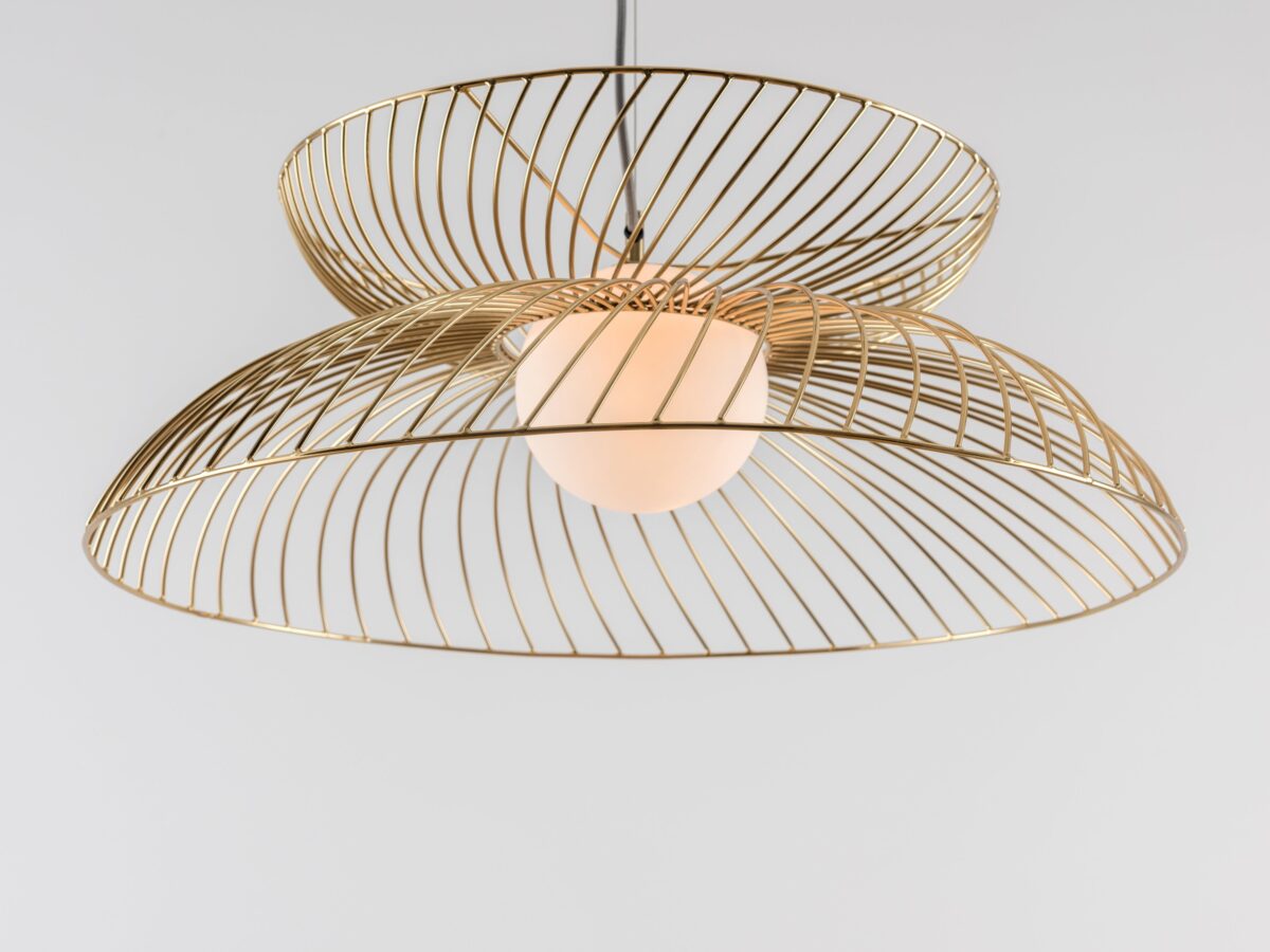 Brass cage ceiling light - Image 4