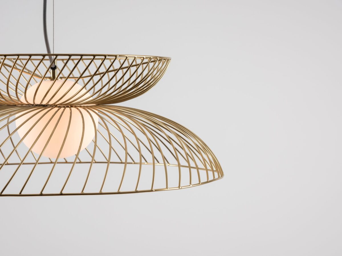 Brass cage ceiling light - Image 2