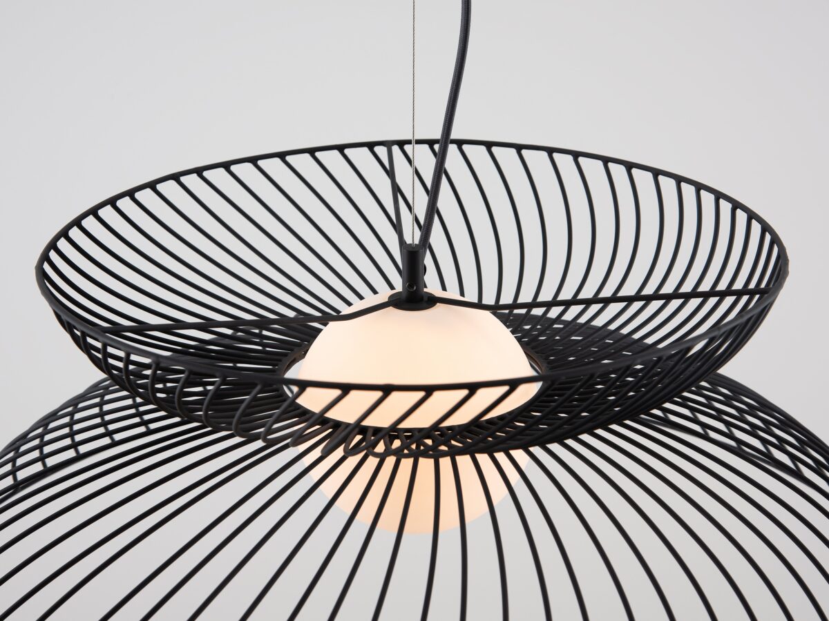 Charcoal grey cage ceiling light - Image 4