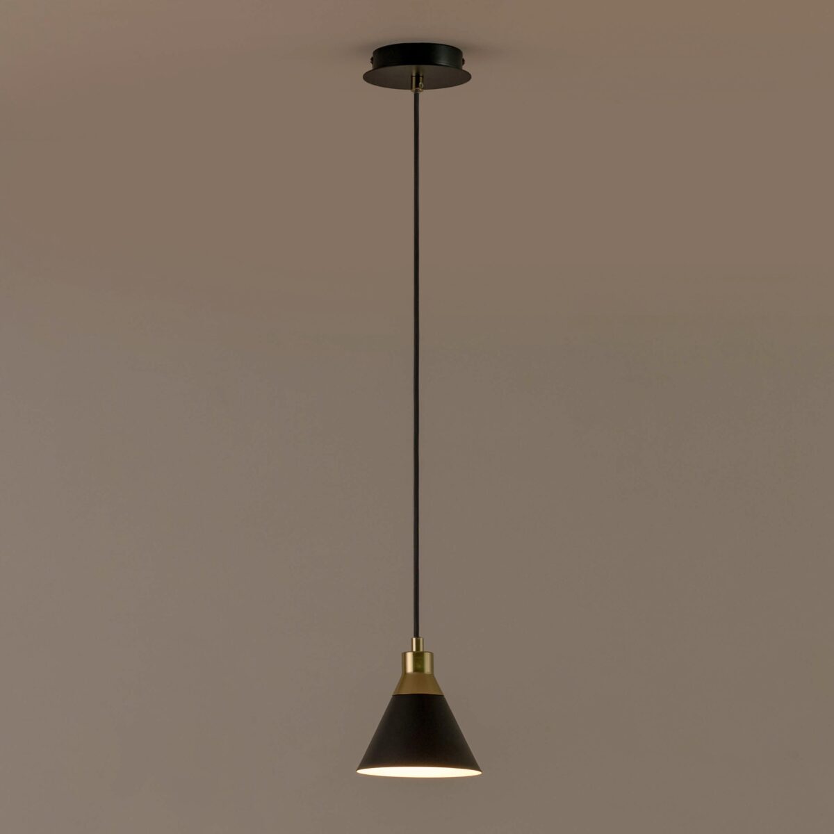 Charcoal grey cone pendant ceiling light - Image 9
