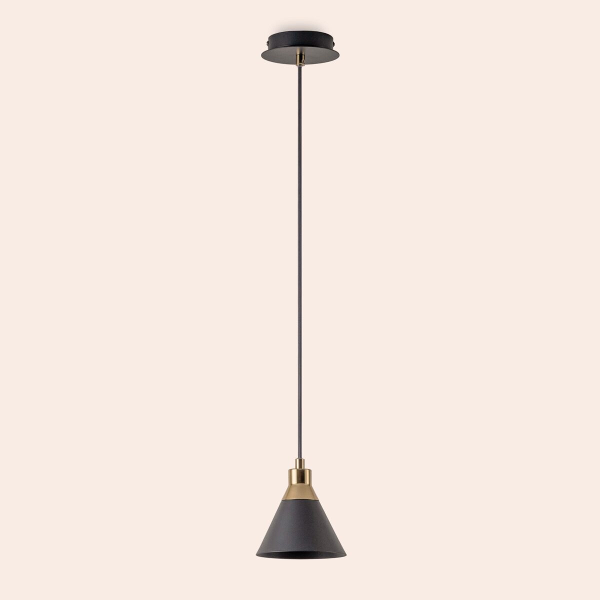 Charcoal grey cone pendant ceiling light - Image 8
