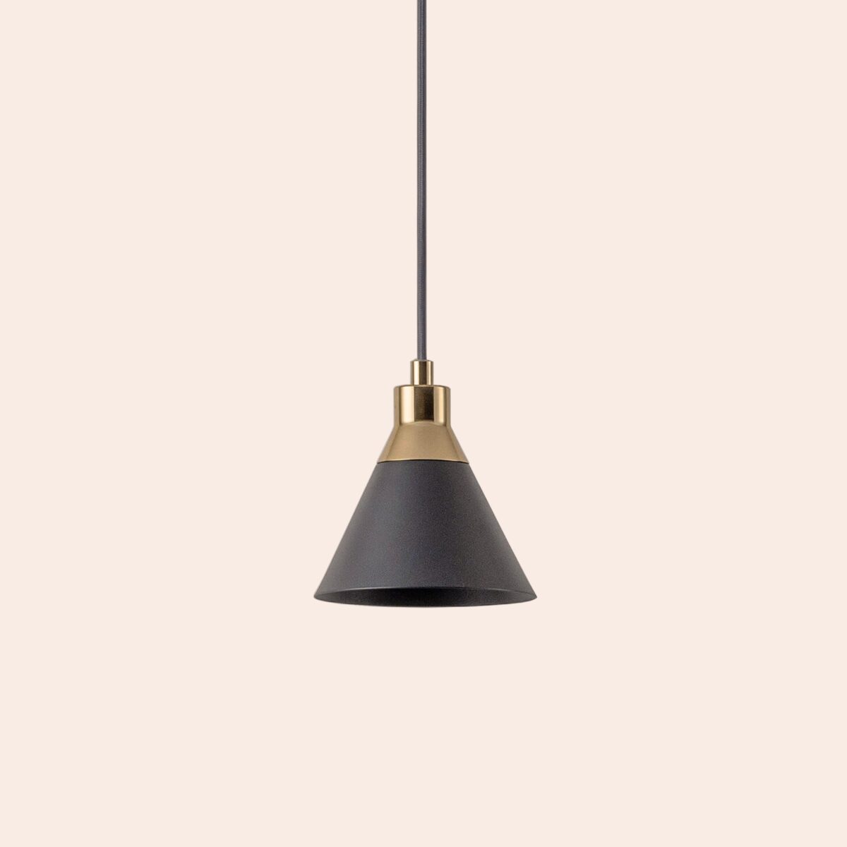 Charcoal grey cone pendant ceiling light - Image 1