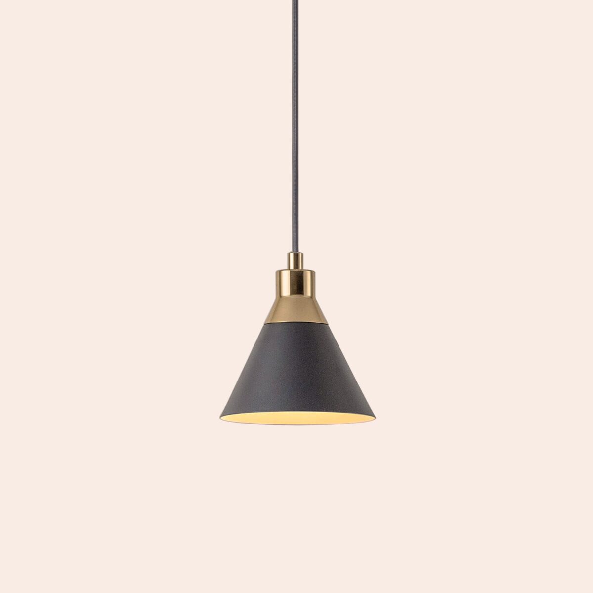Charcoal grey cone pendant ceiling light - Image 7