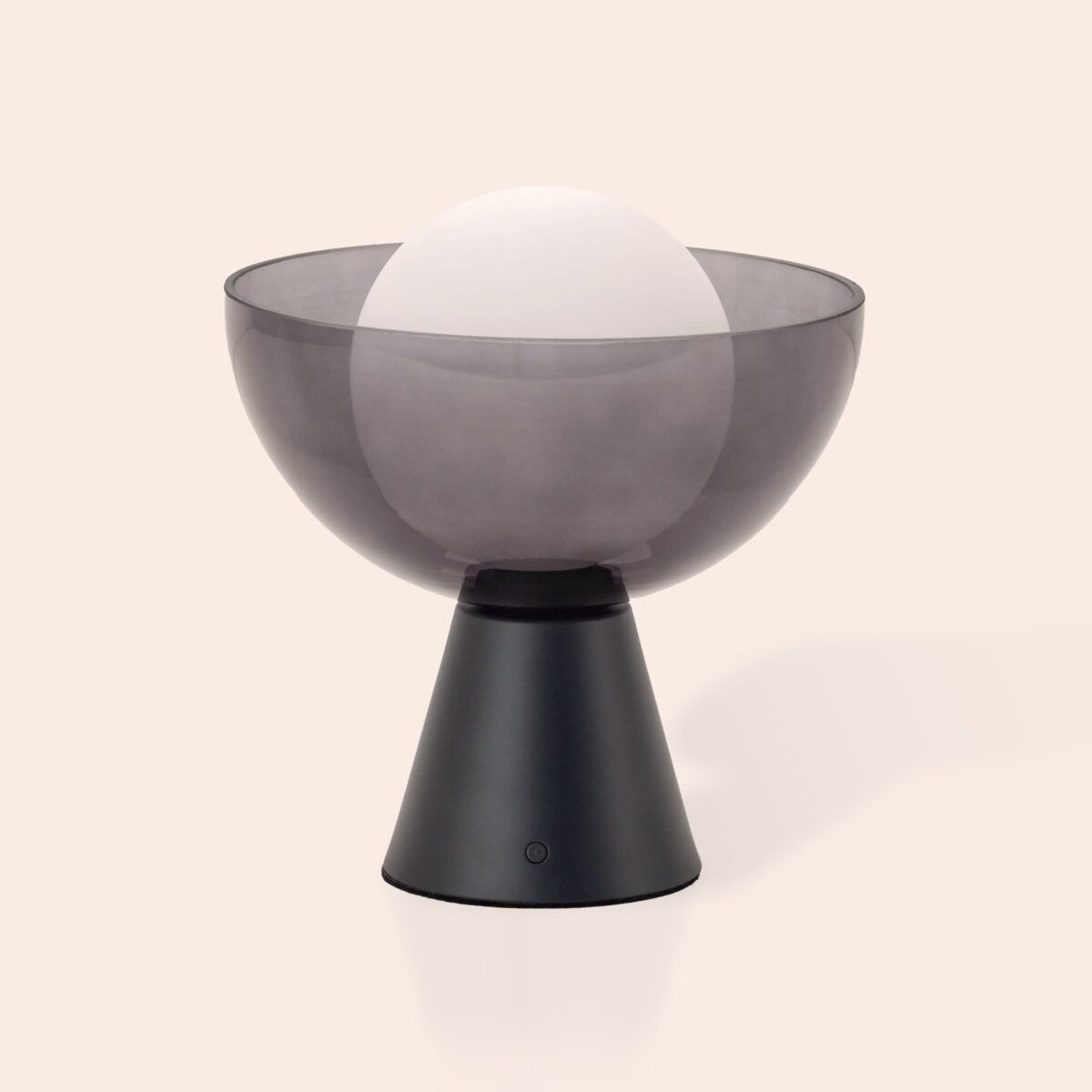 Charcoal grey dome cordless table lamp - Image 1