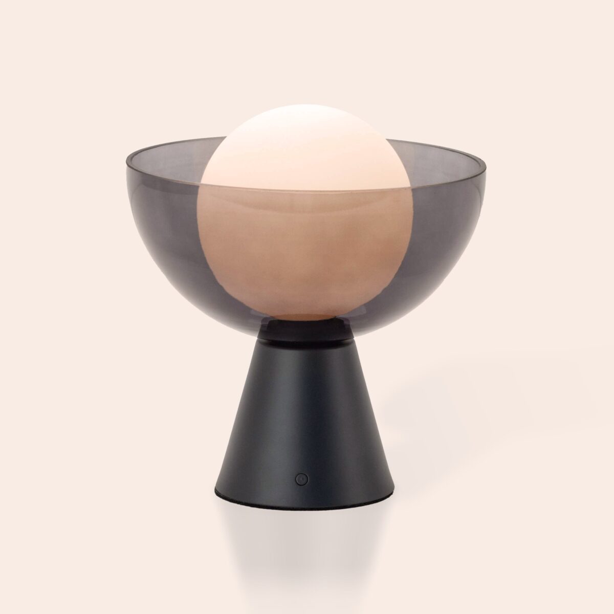 Charcoal grey dome cordless table lamp - Image 6