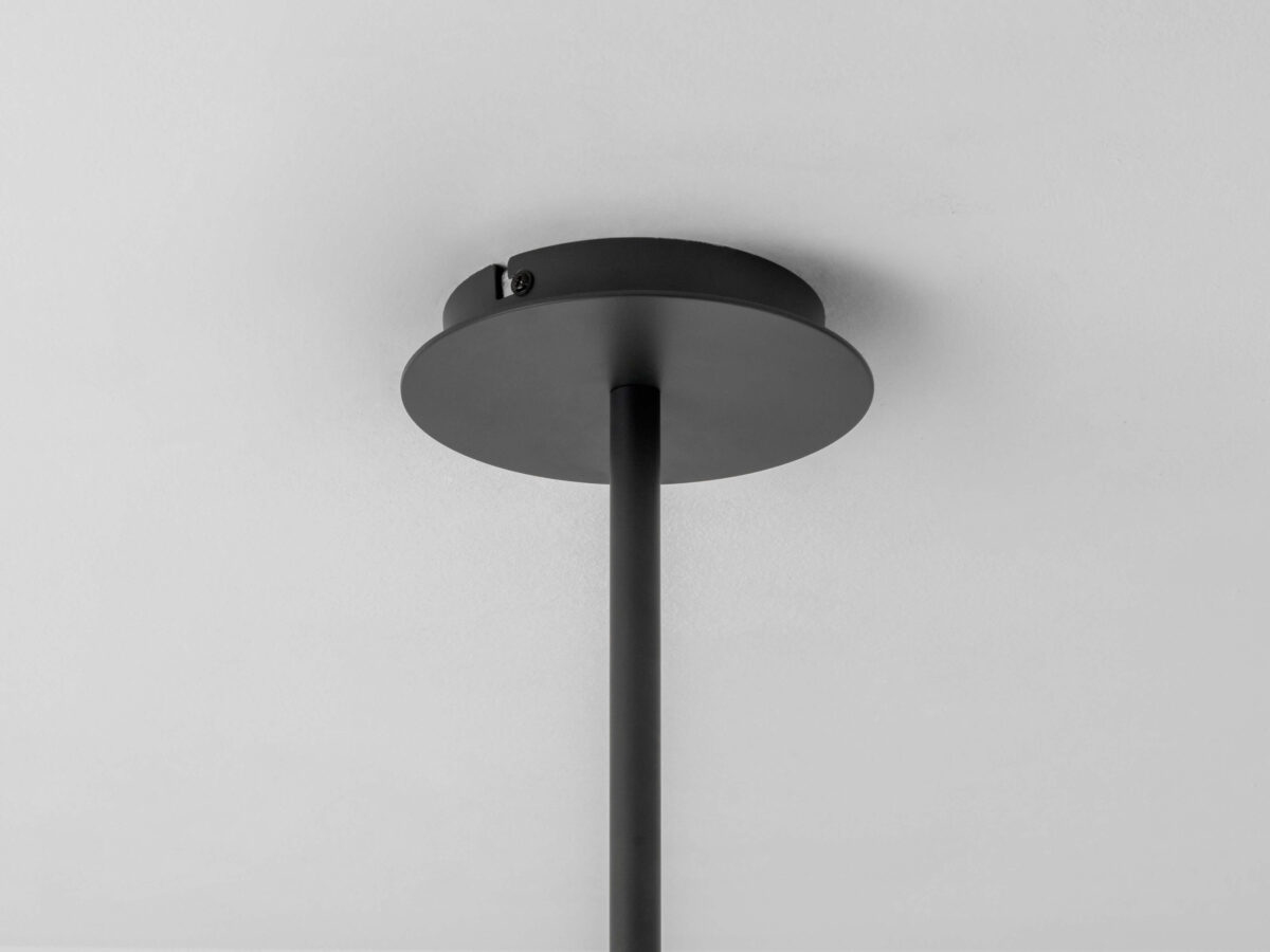 Charcoal grey ribbed glass ceiling light - Image 9