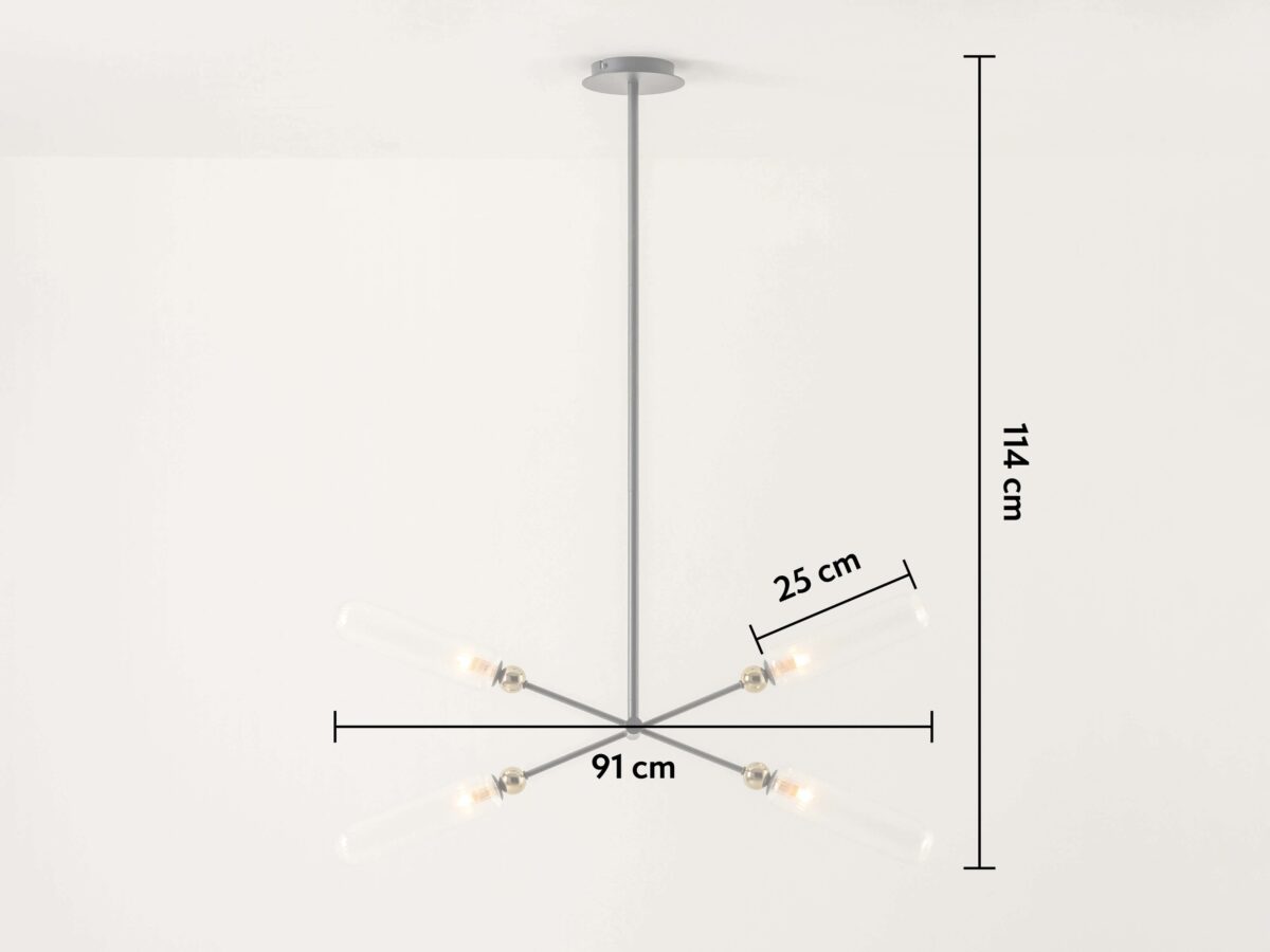 Charcoal grey ribbed glass ceiling light - Image 10