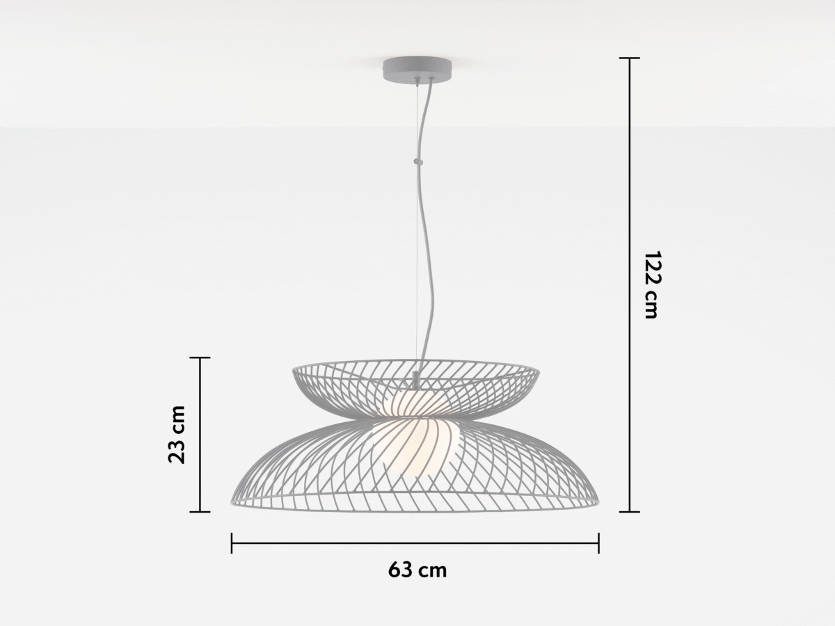 Charcoal grey cage ceiling light - Image 8