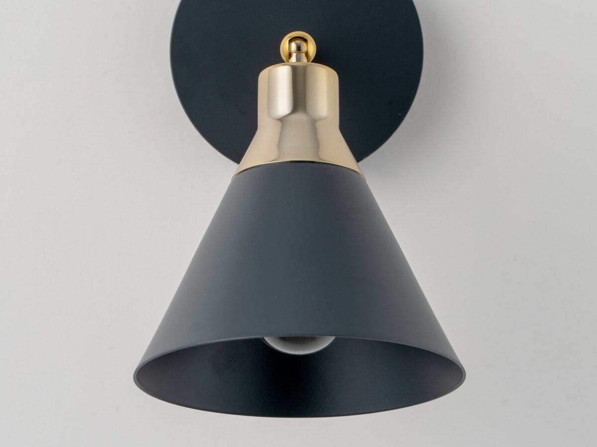 Charcoal grey cone wall light - Image 4