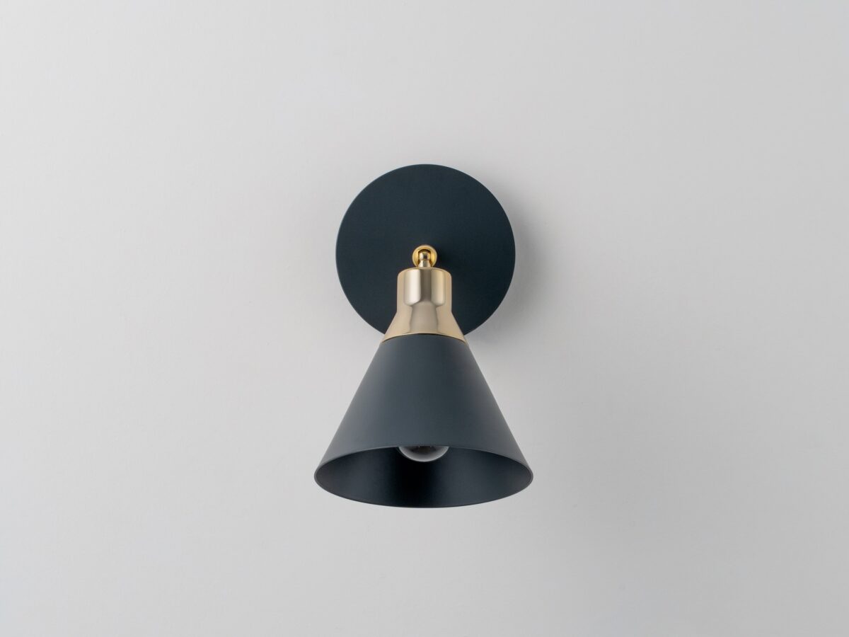 Charcoal grey cone wall light - Image 7