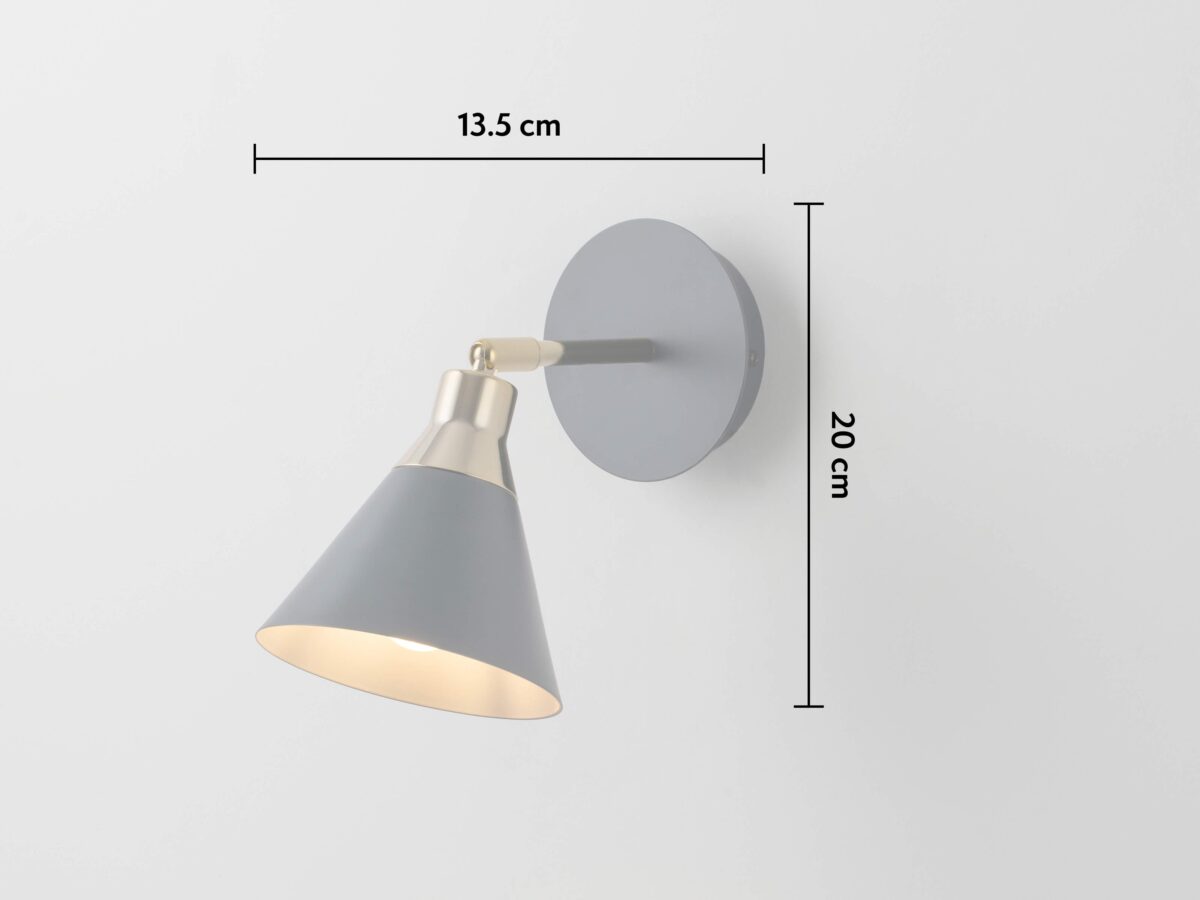 Charcoal grey cone wall light - Image 8
