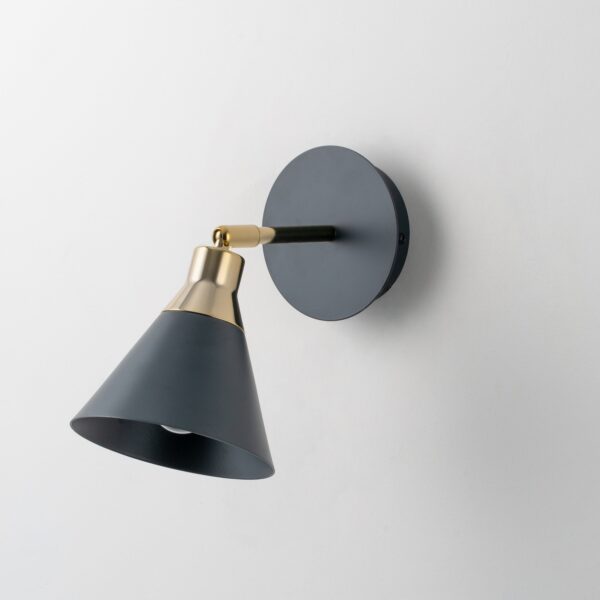 Charcoal grey cone wall light