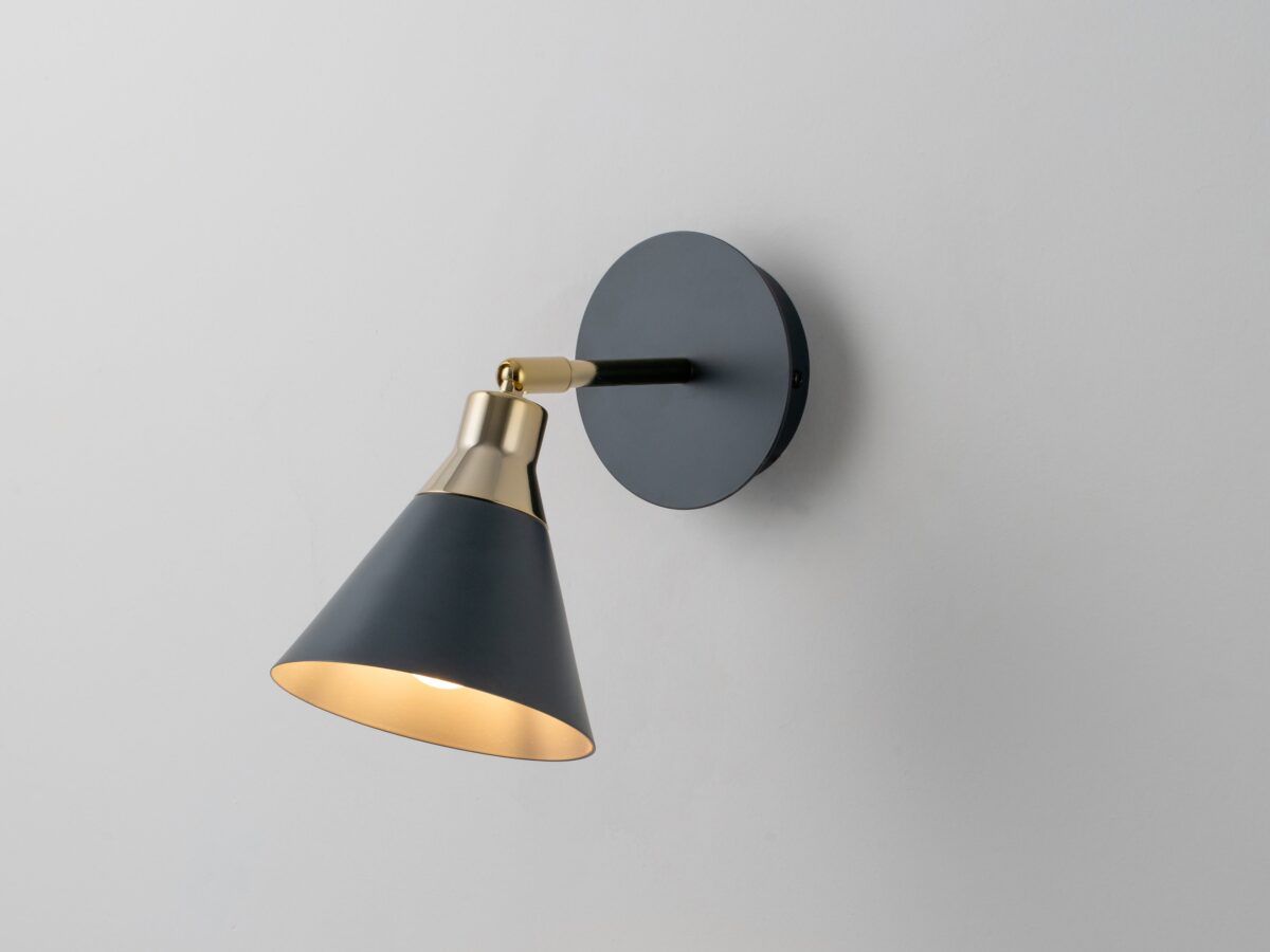 Charcoal grey cone wall light - Image 2