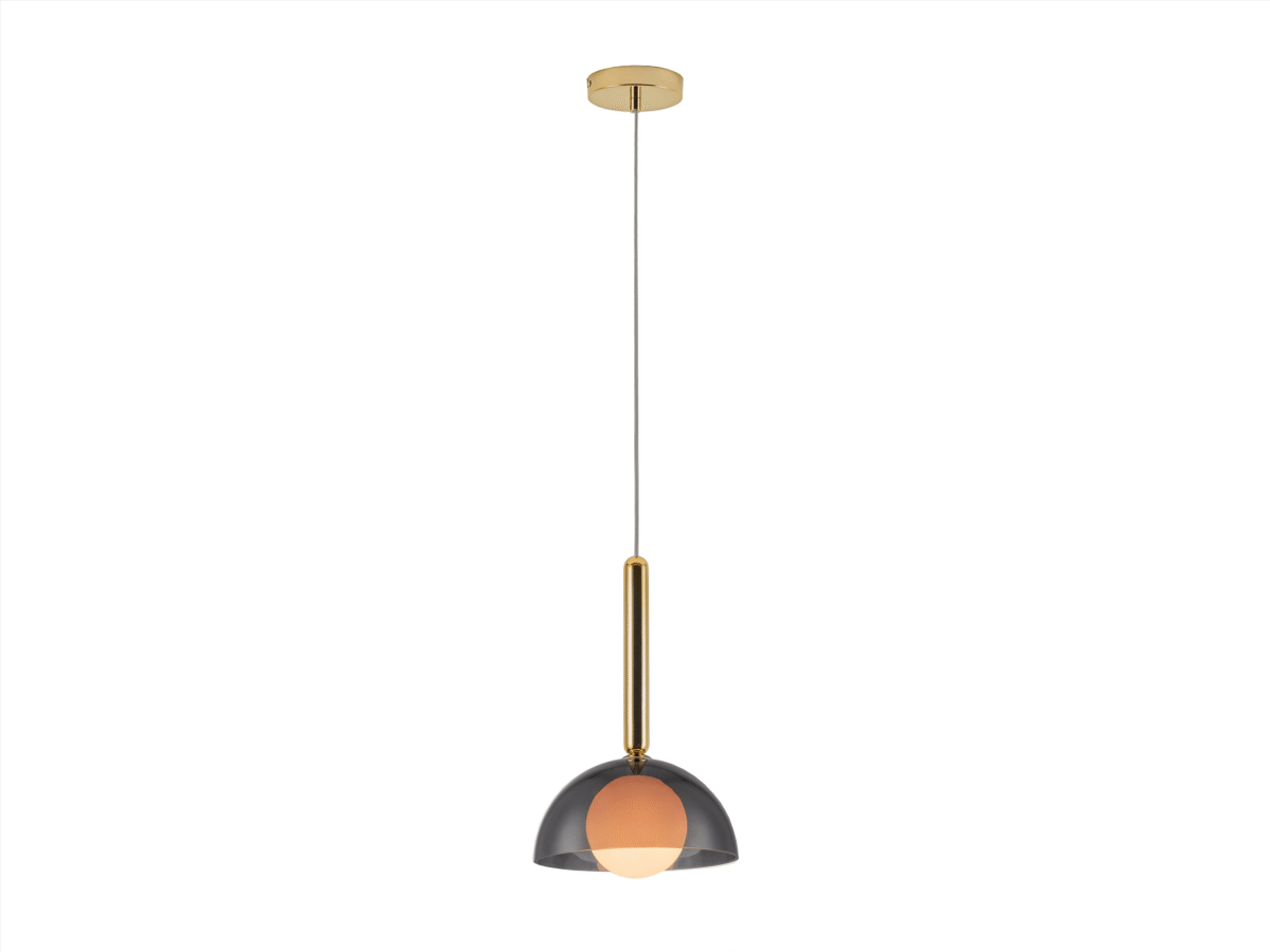 Charcoal grey glass dome ceiling light - Image 10
