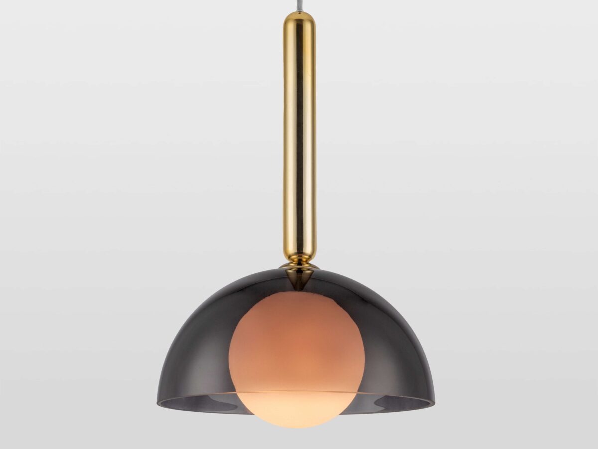 Charcoal grey glass dome ceiling light - Image 7