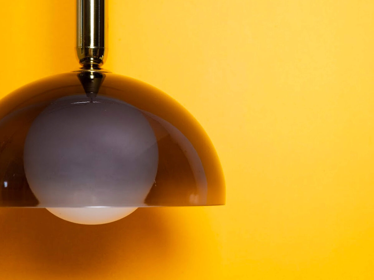 Charcoal grey glass dome ceiling light - Image 8