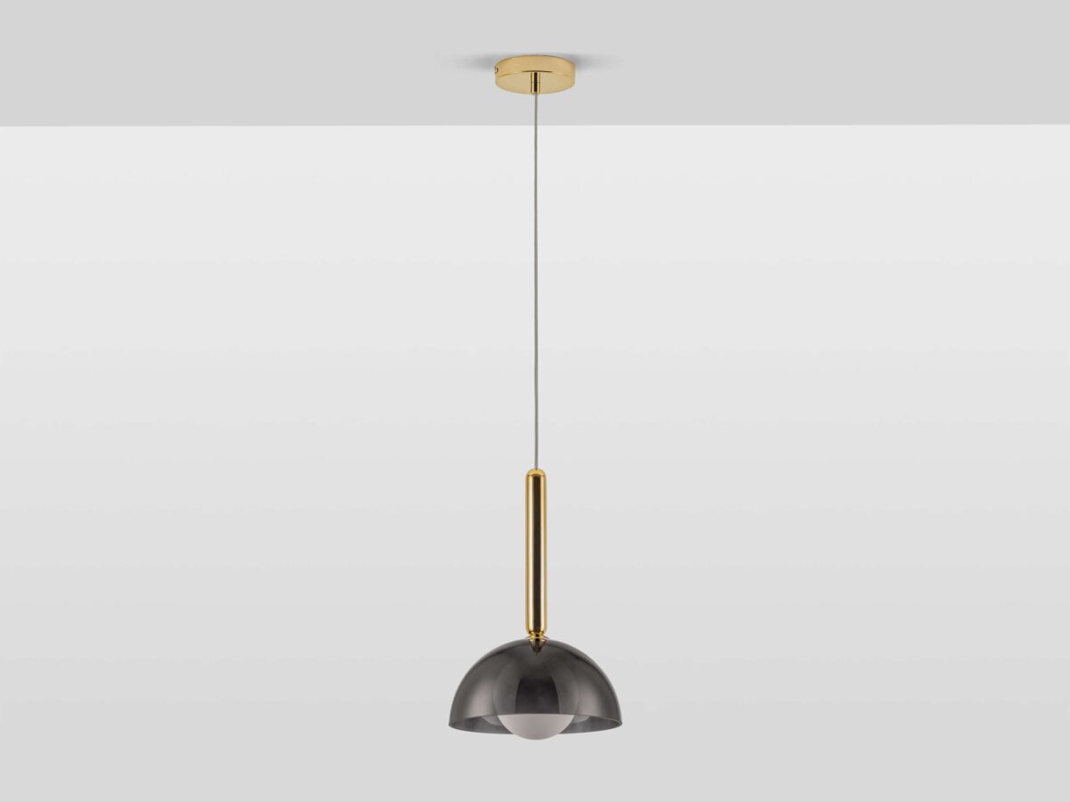 Charcoal grey glass dome ceiling light - Image 6